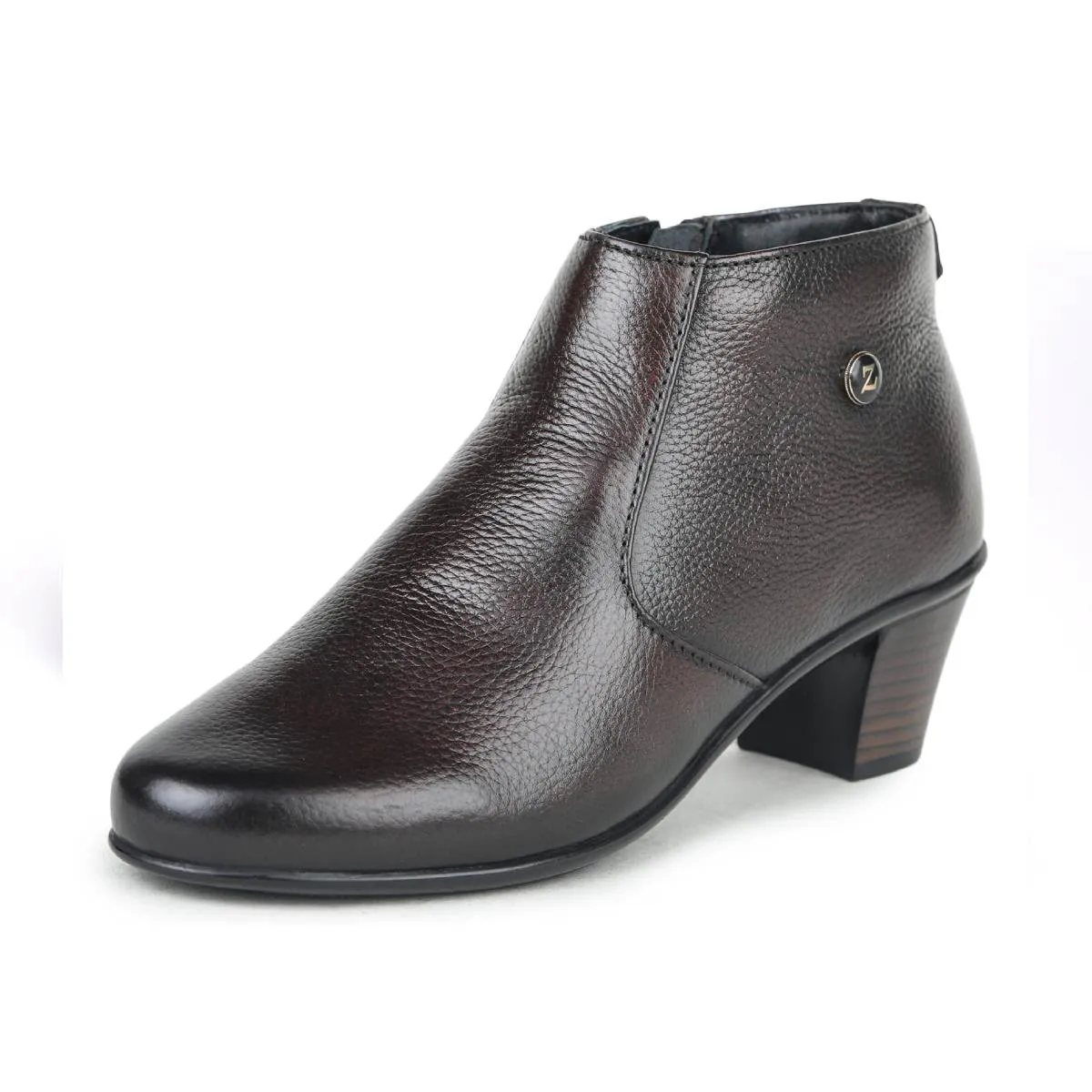 Fine-Grain Leather Chelsea Boots L 088 with Block Heels for Women