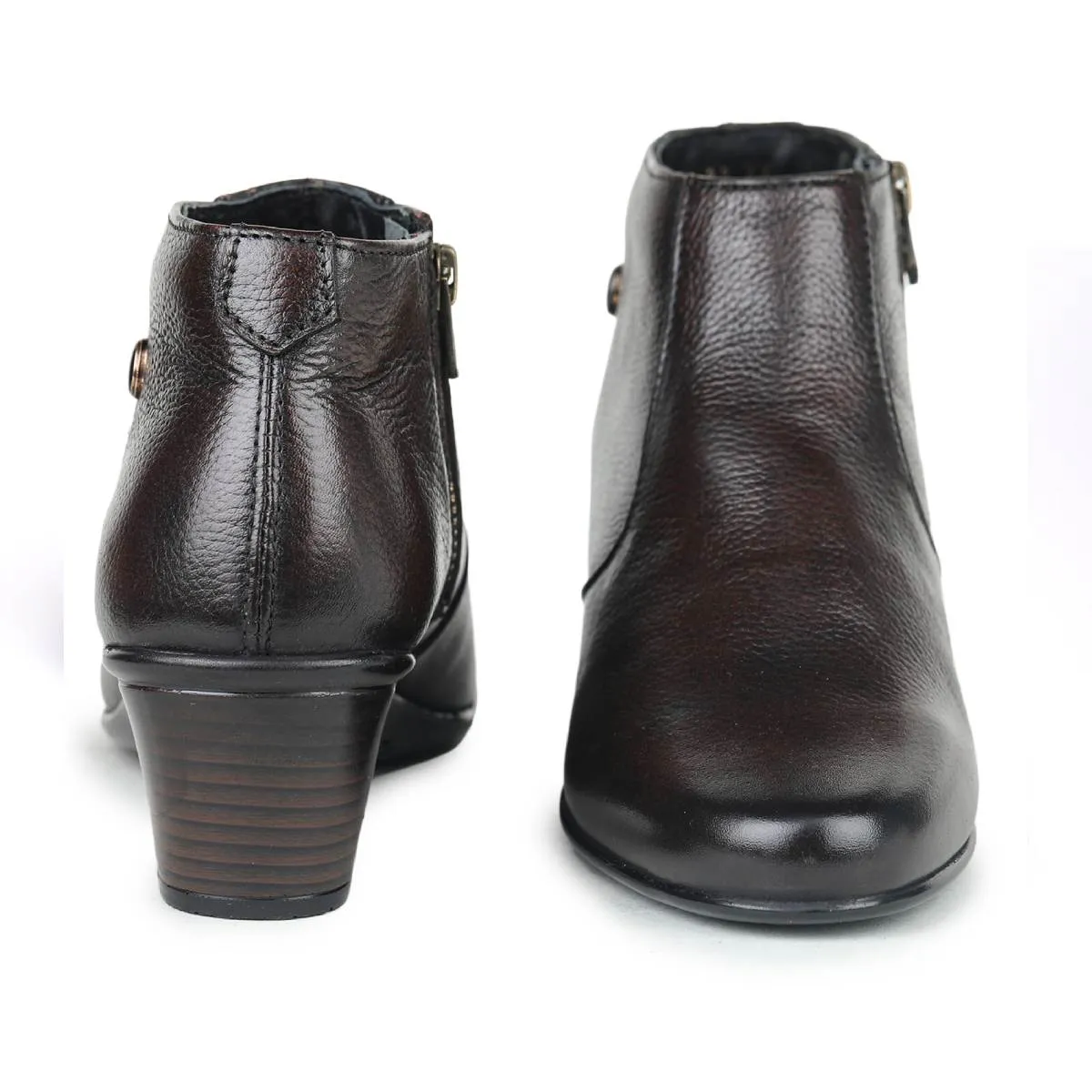 Fine-Grain Leather Chelsea Boots L 088 with Block Heels for Women