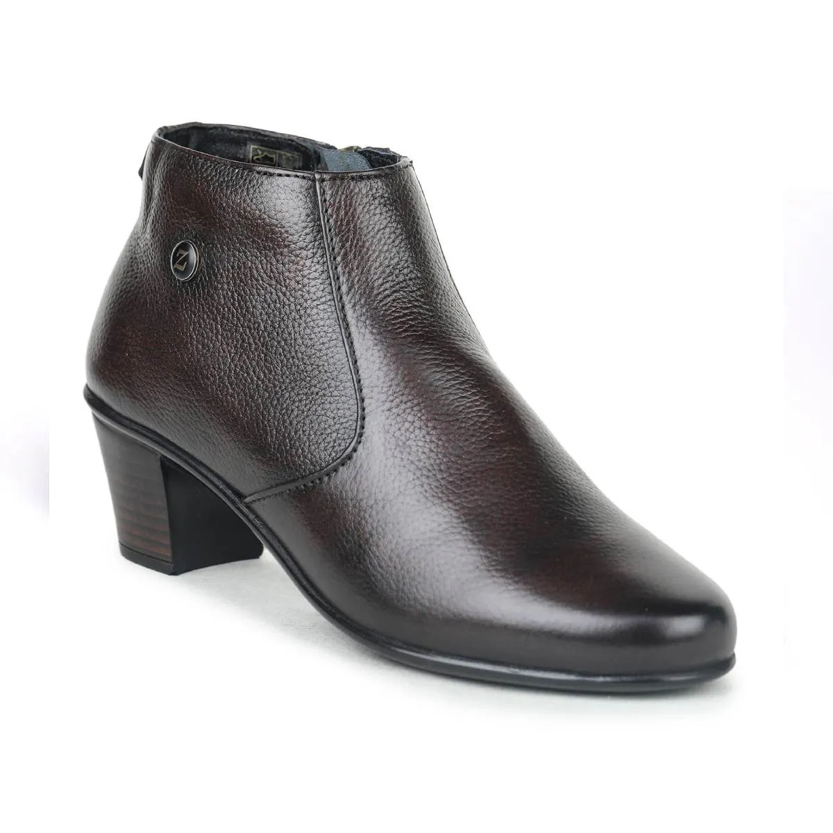Fine-Grain Leather Chelsea Boots L 088 with Block Heels for Women