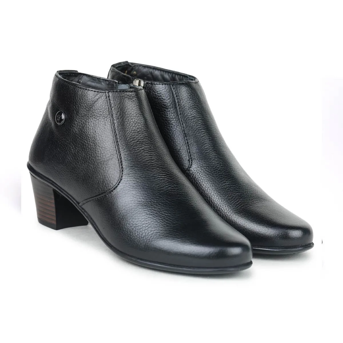 Fine-Grain Leather Chelsea Boots L 088 with Block Heels for Women
