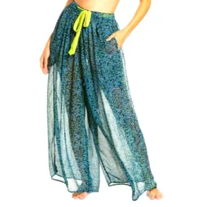 Free People Sleepin In Printed Chiffon Wide-Leg Pants NWOT
