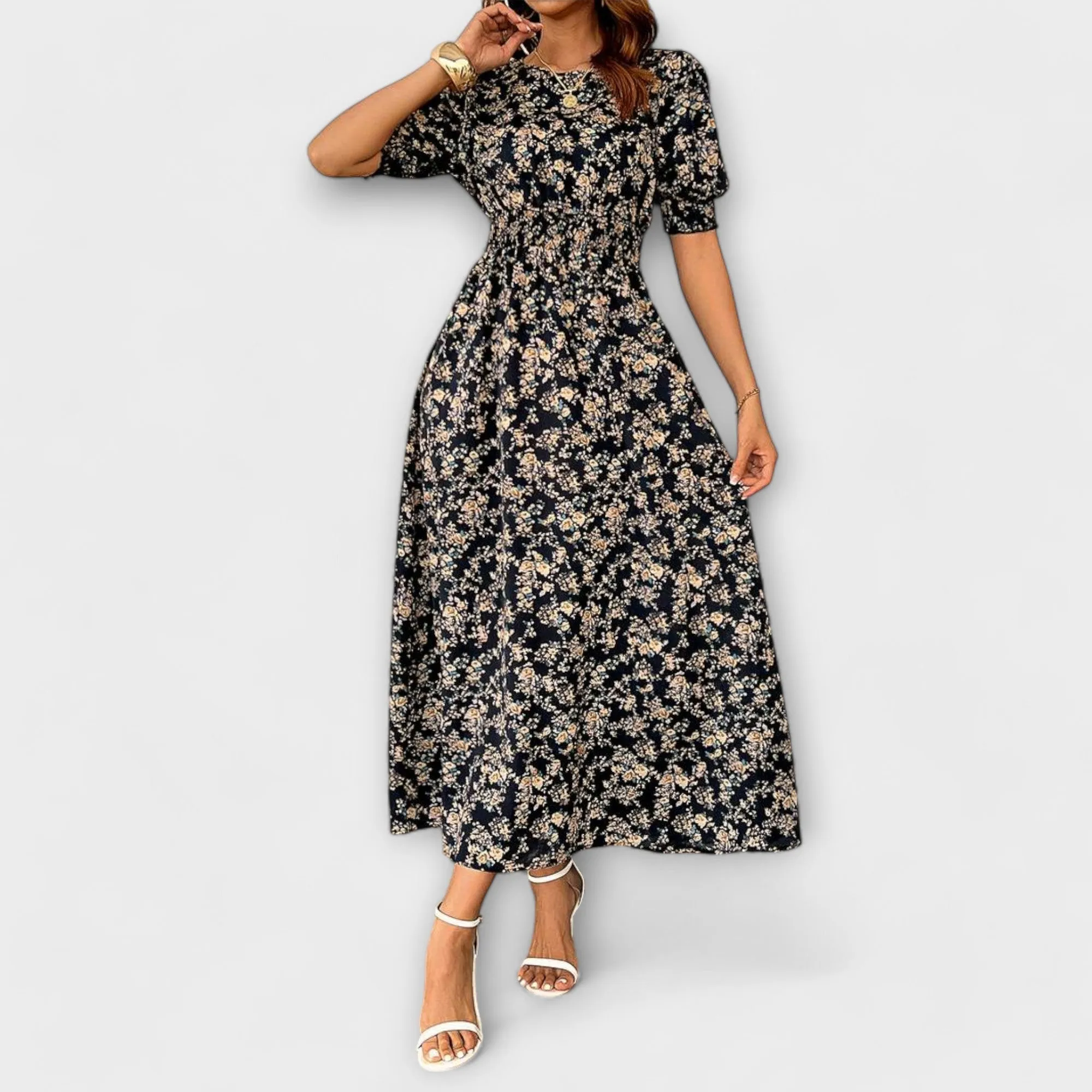 FRIEDHILDE I FLOWER MIDI DRESS