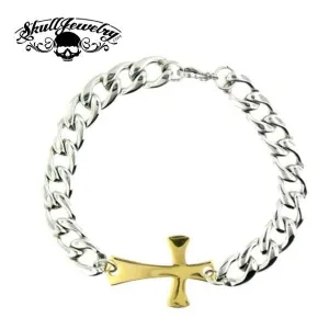 Gold-Tone Cross Bracelet (#839)