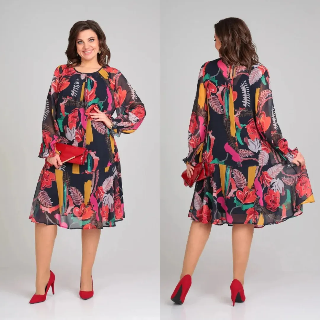 Hedda™ | Floral Chiffon and Cotton Robe