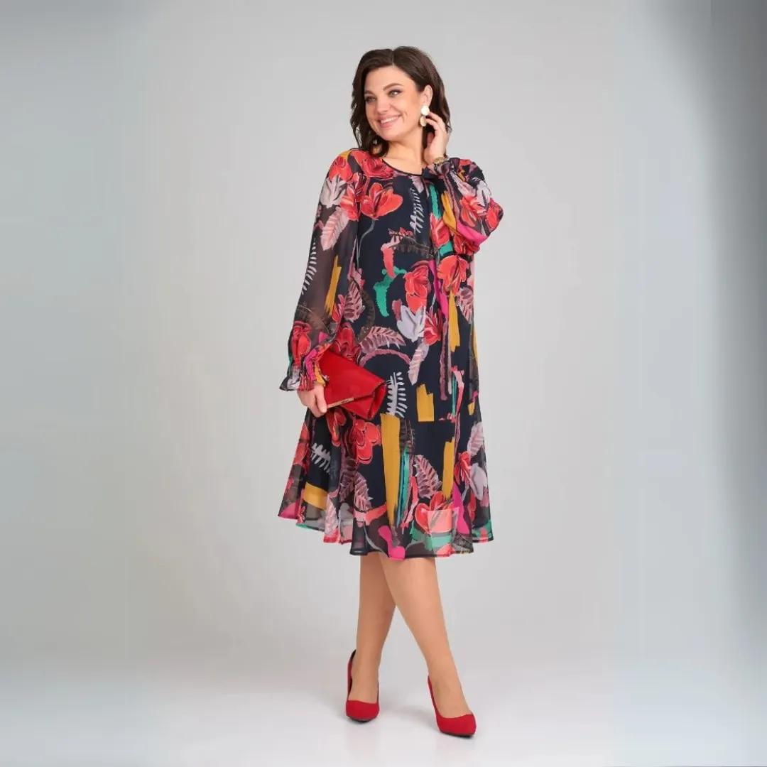 Hedda™ | Floral Chiffon and Cotton Robe
