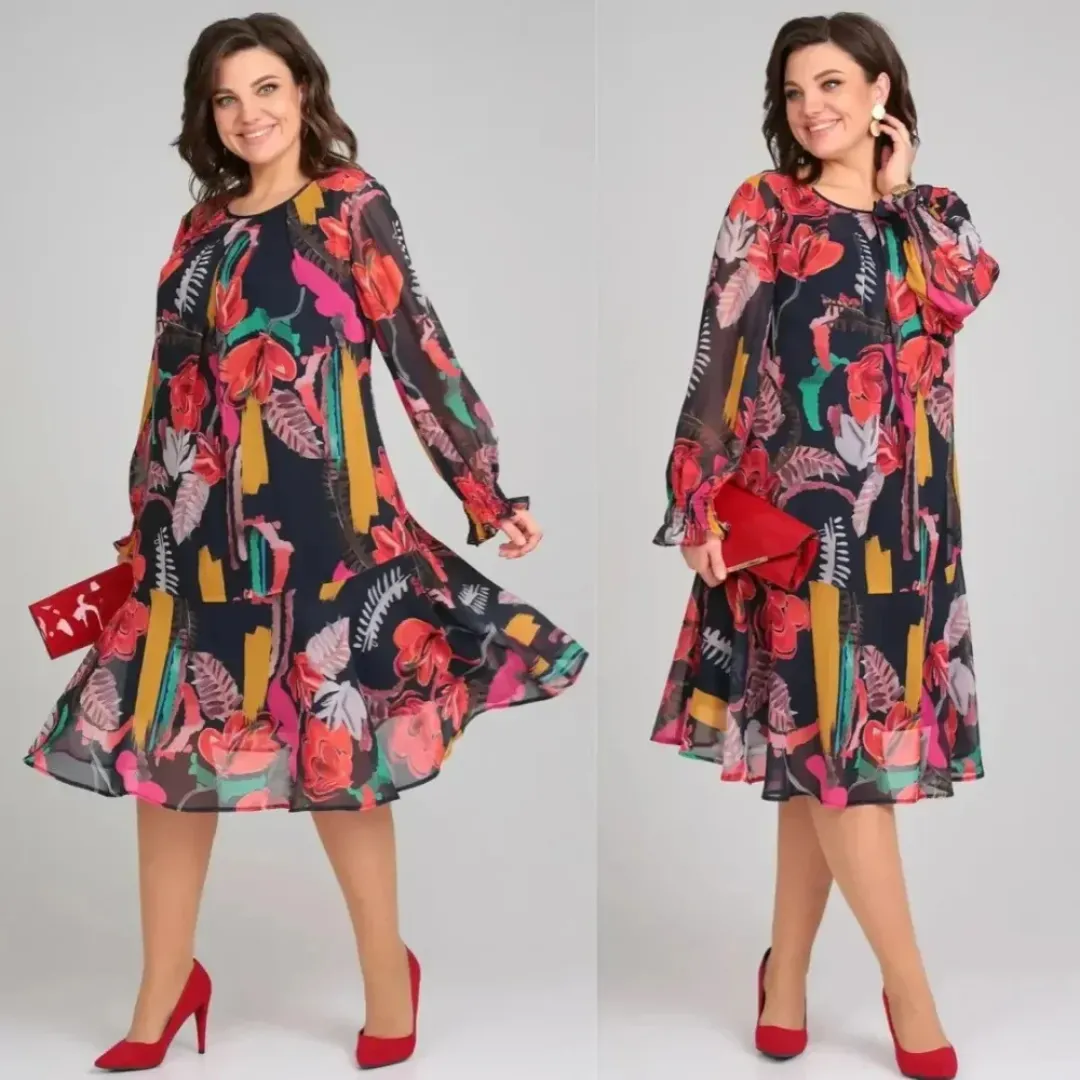 Hedda™ | Floral Chiffon and Cotton Robe