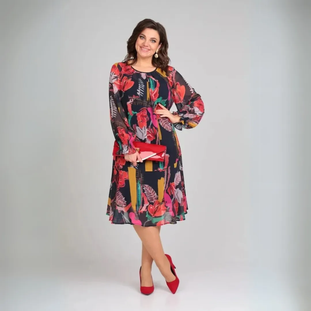 Hedda™ | Floral Chiffon and Cotton Robe