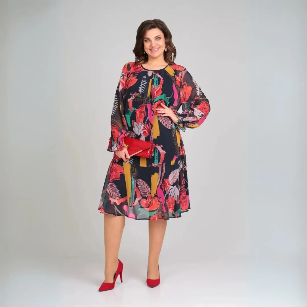 Hedda™ | Floral Chiffon and Cotton Robe