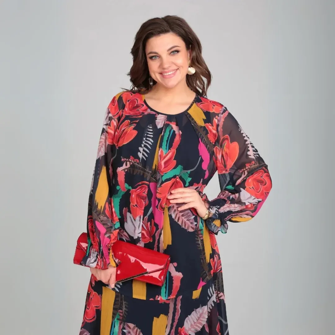 Hedda™ | Floral Chiffon and Cotton Robe