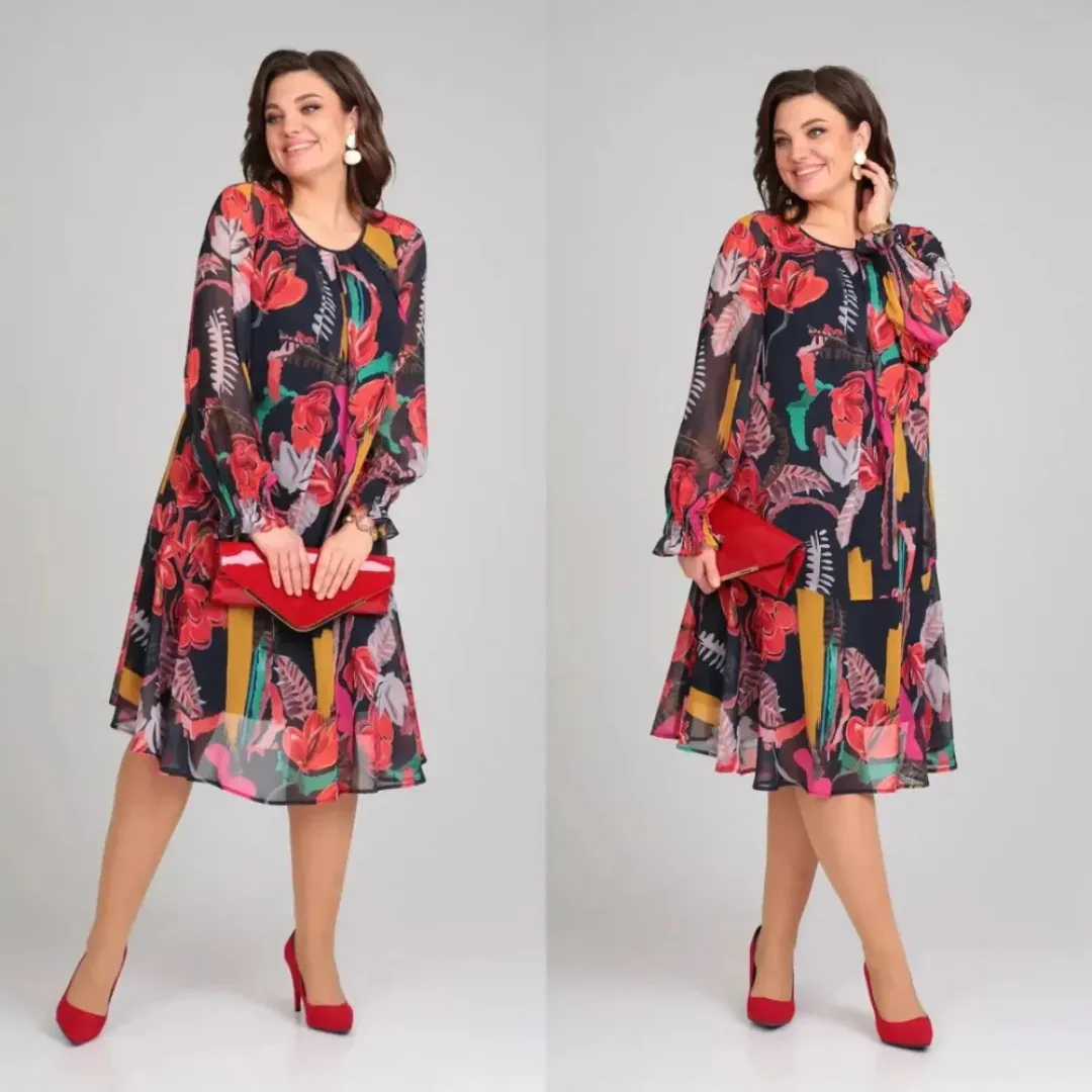 Hedda™ | Floral Chiffon and Cotton Robe