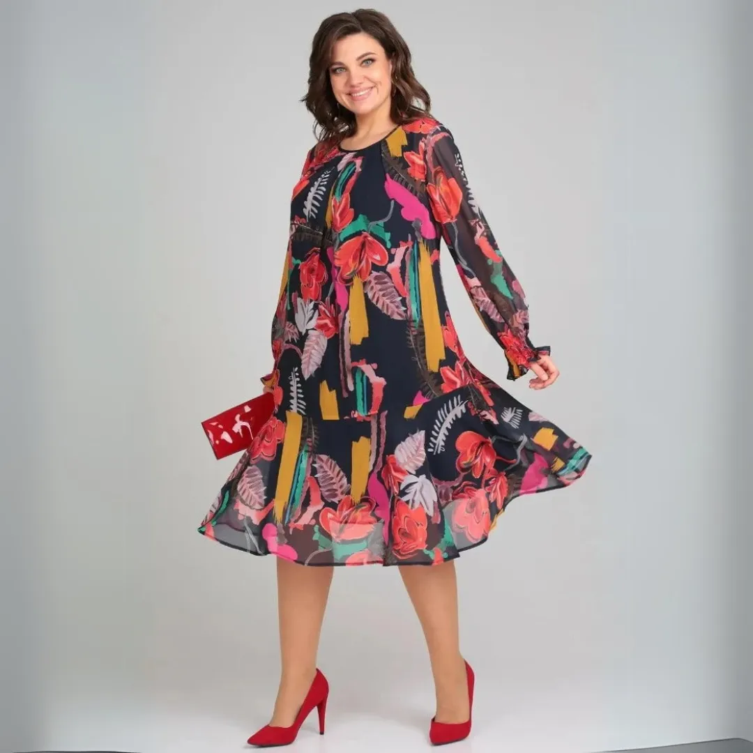Hedda™ | Floral Chiffon and Cotton Robe