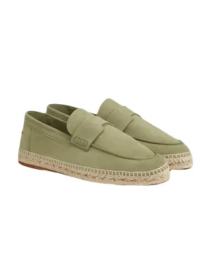 Hermes Vert Sauge Suede Goatskin Trip Espadrille Loafers