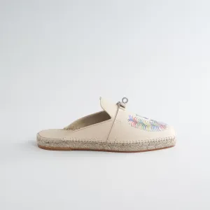 Hermès Feria Espadrille Gum White / Multicolor Royal Tiger Print Palladium Hardware
