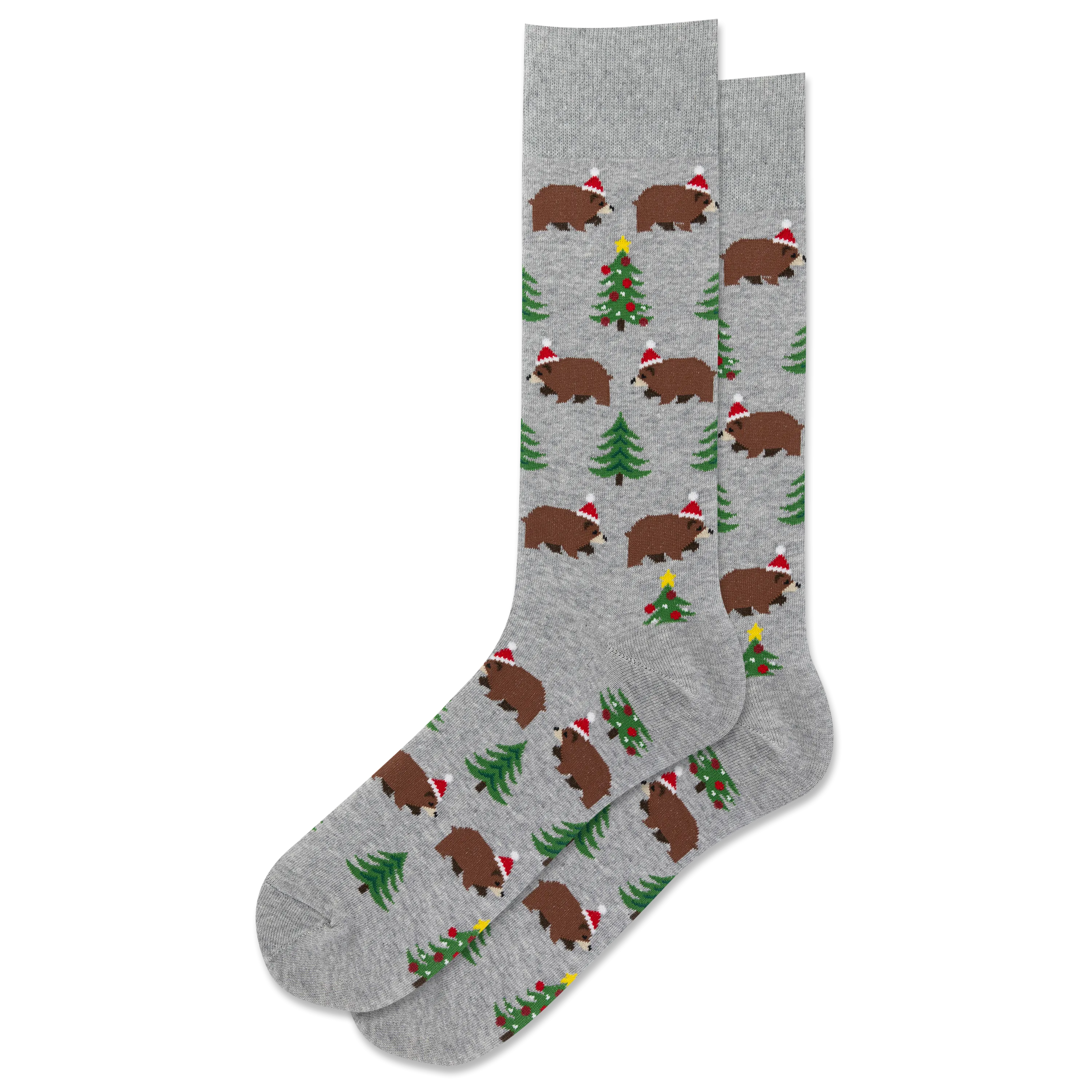 HOTSOX Men's Christmas Bears Crew Sock
