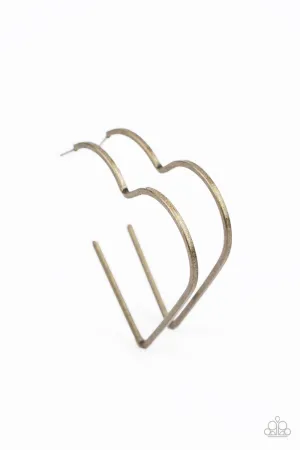 I HEART a Rumor - Brass Hoop Earring