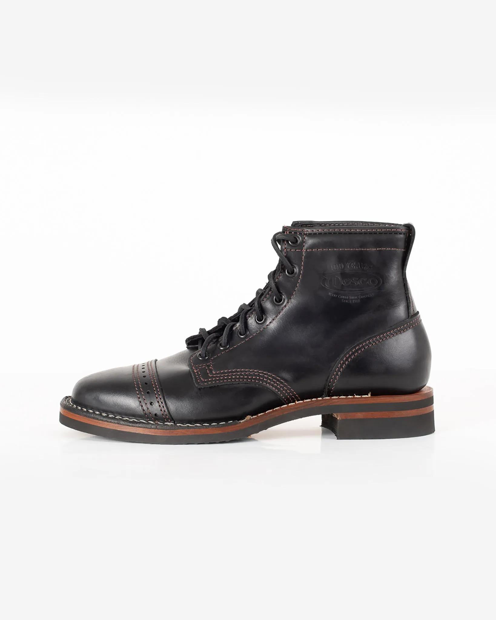 Iron Heart Int'l x Wesco® - 7" Toe Cap Boot - Black Tie Domain. The "Guildsman"