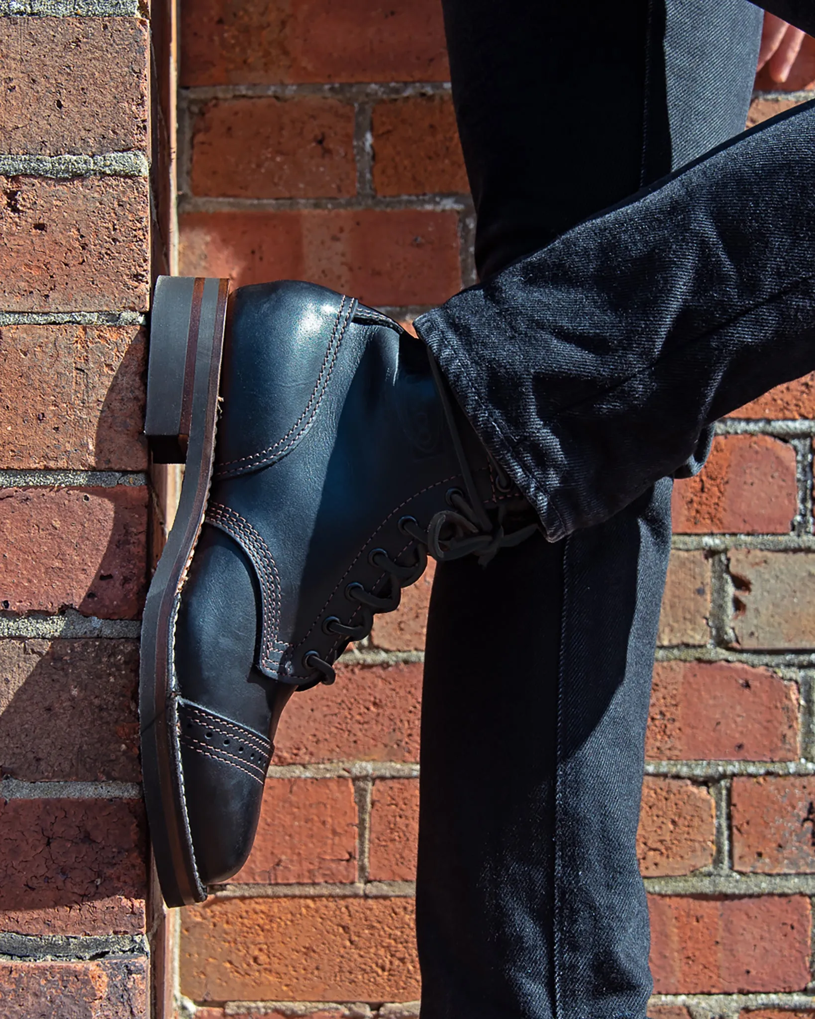 Iron Heart Int'l x Wesco® - 7" Toe Cap Boot - Black Tie Domain. The "Guildsman"