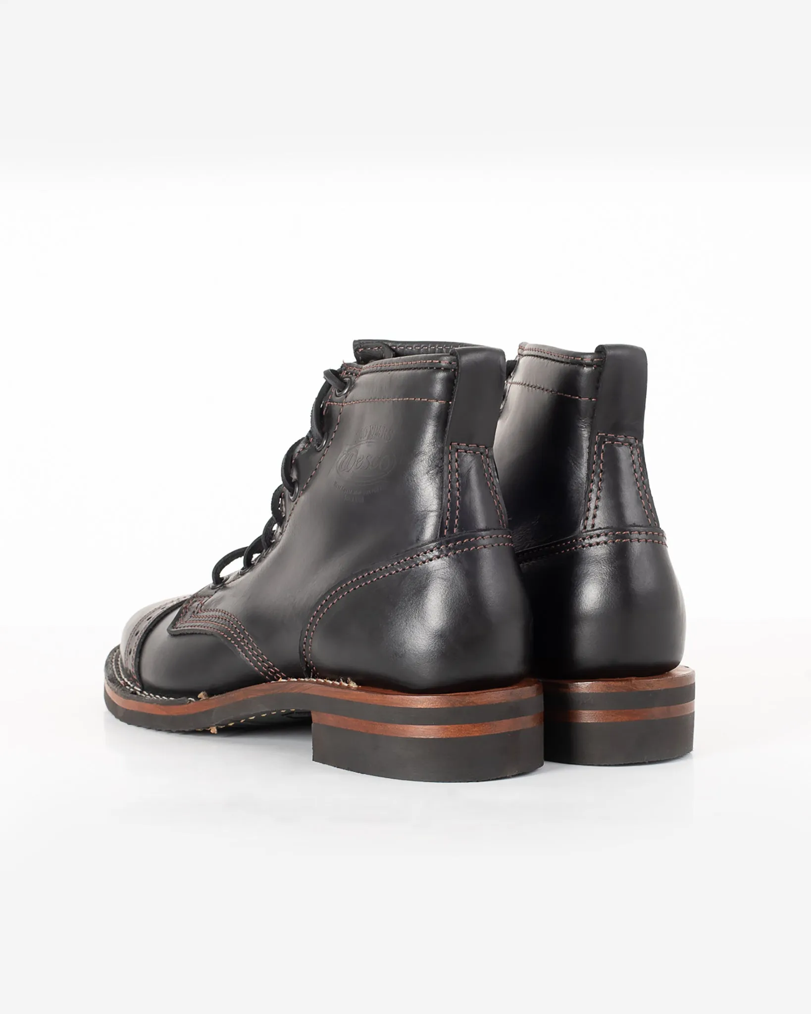 Iron Heart Int'l x Wesco® - 7" Toe Cap Boot - Black Tie Domain. The "Guildsman"