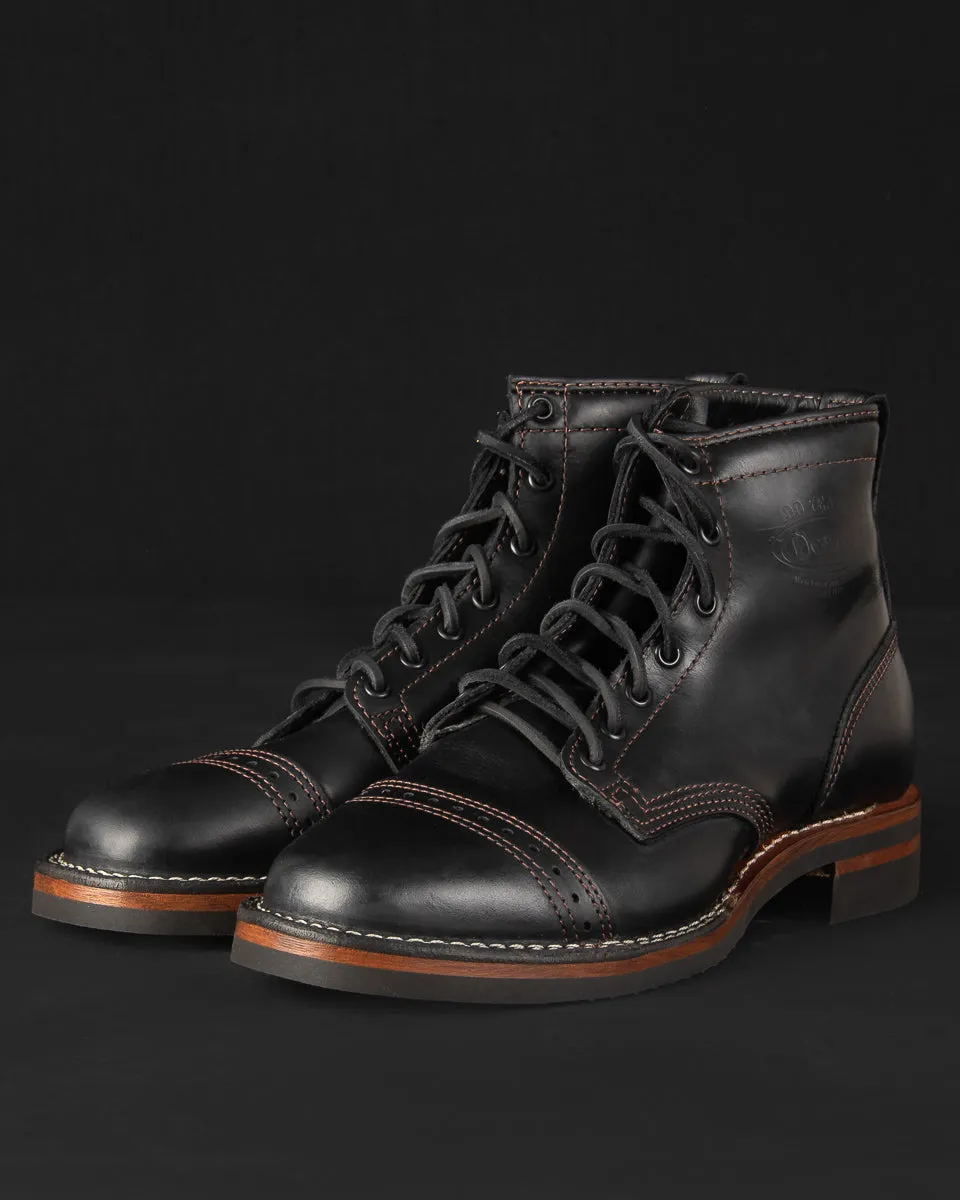 Iron Heart Int'l x Wesco® - 7" Toe Cap Boot - Black Tie Domain. The "Guildsman"