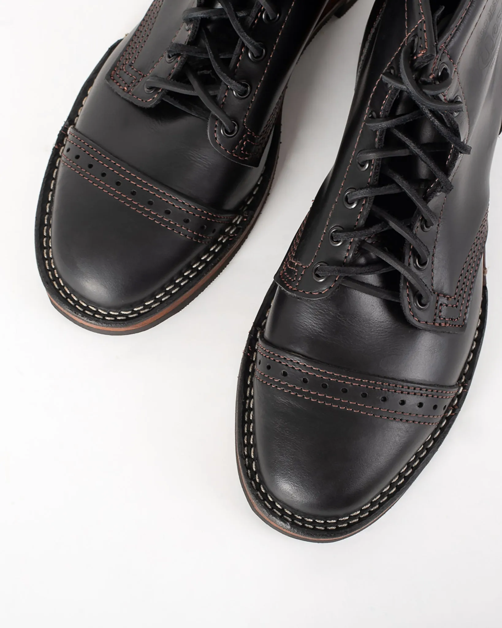 Iron Heart Int'l x Wesco® - 7" Toe Cap Boot - Black Tie Domain. The "Guildsman"