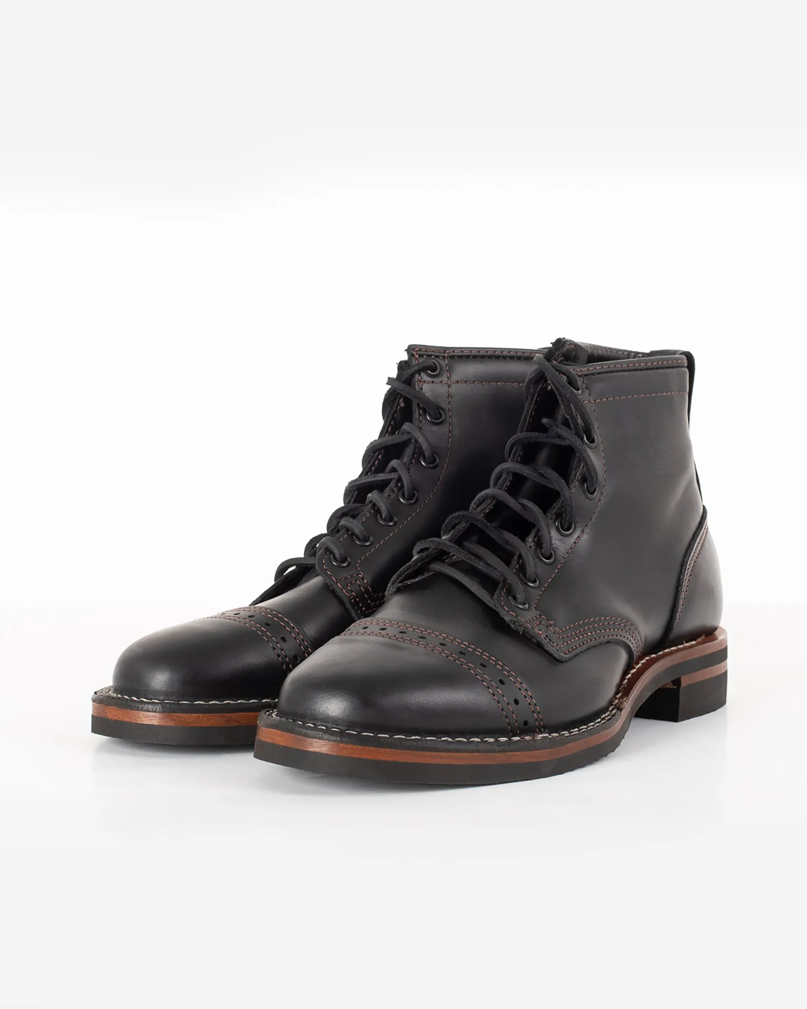 Iron Heart Int'l x Wesco® - 7" Toe Cap Boot - Black Tie Domain. The "Guildsman"