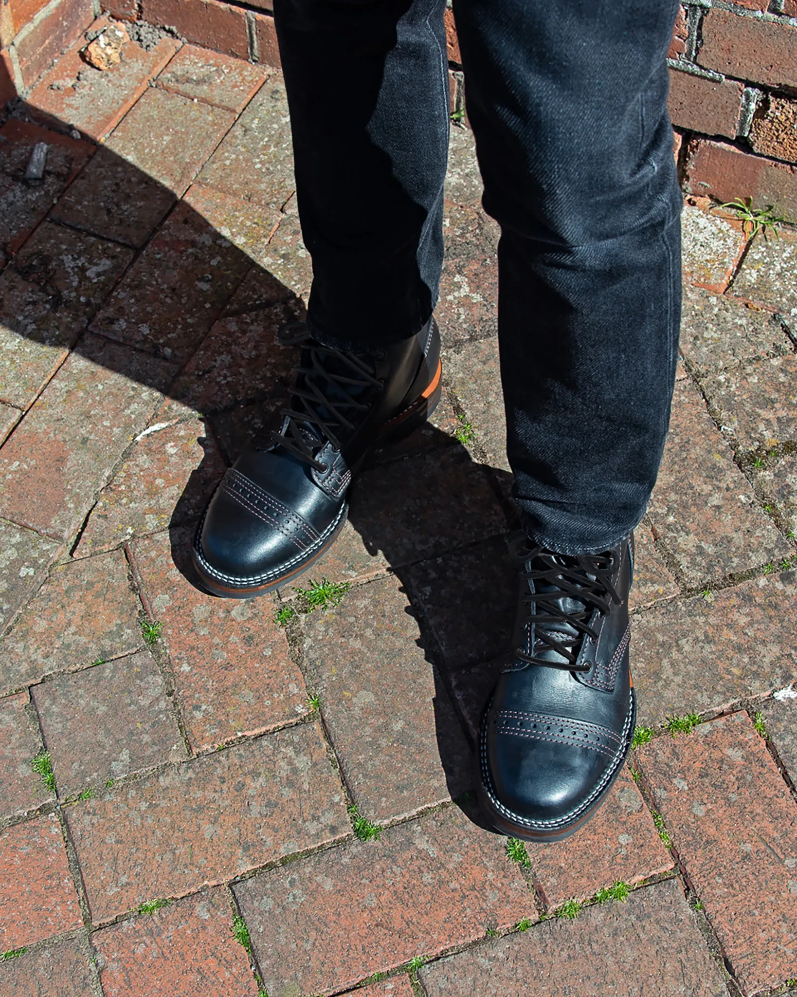 Iron Heart Int'l x Wesco® - 7" Toe Cap Boot - Black Tie Domain. The "Guildsman"