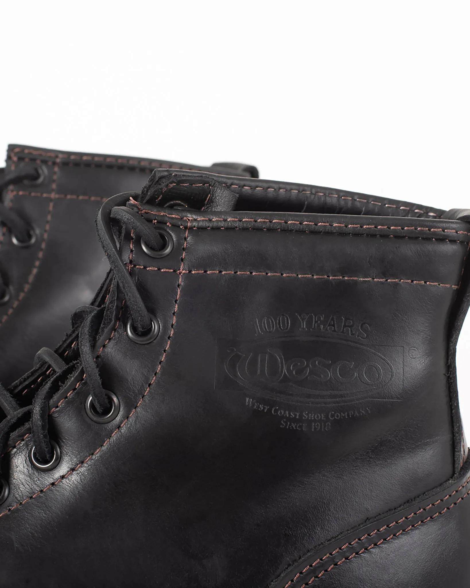 Iron Heart Int'l x Wesco® - 7" Toe Cap Boot - Black Tie Domain. The "Guildsman"