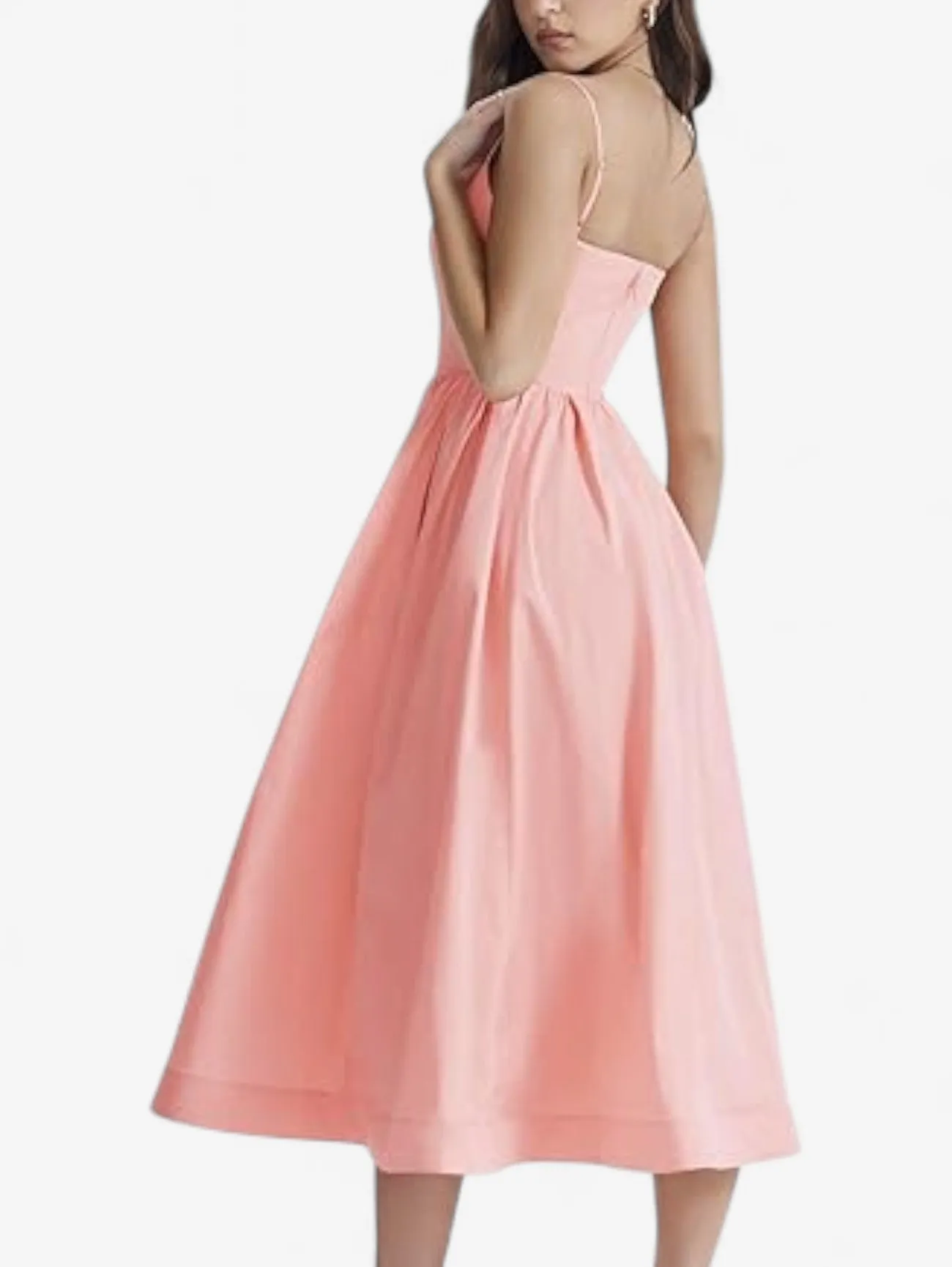 Jada | Women’s Sleeveless Spaghetti Strap Fit Midi Summer Dress