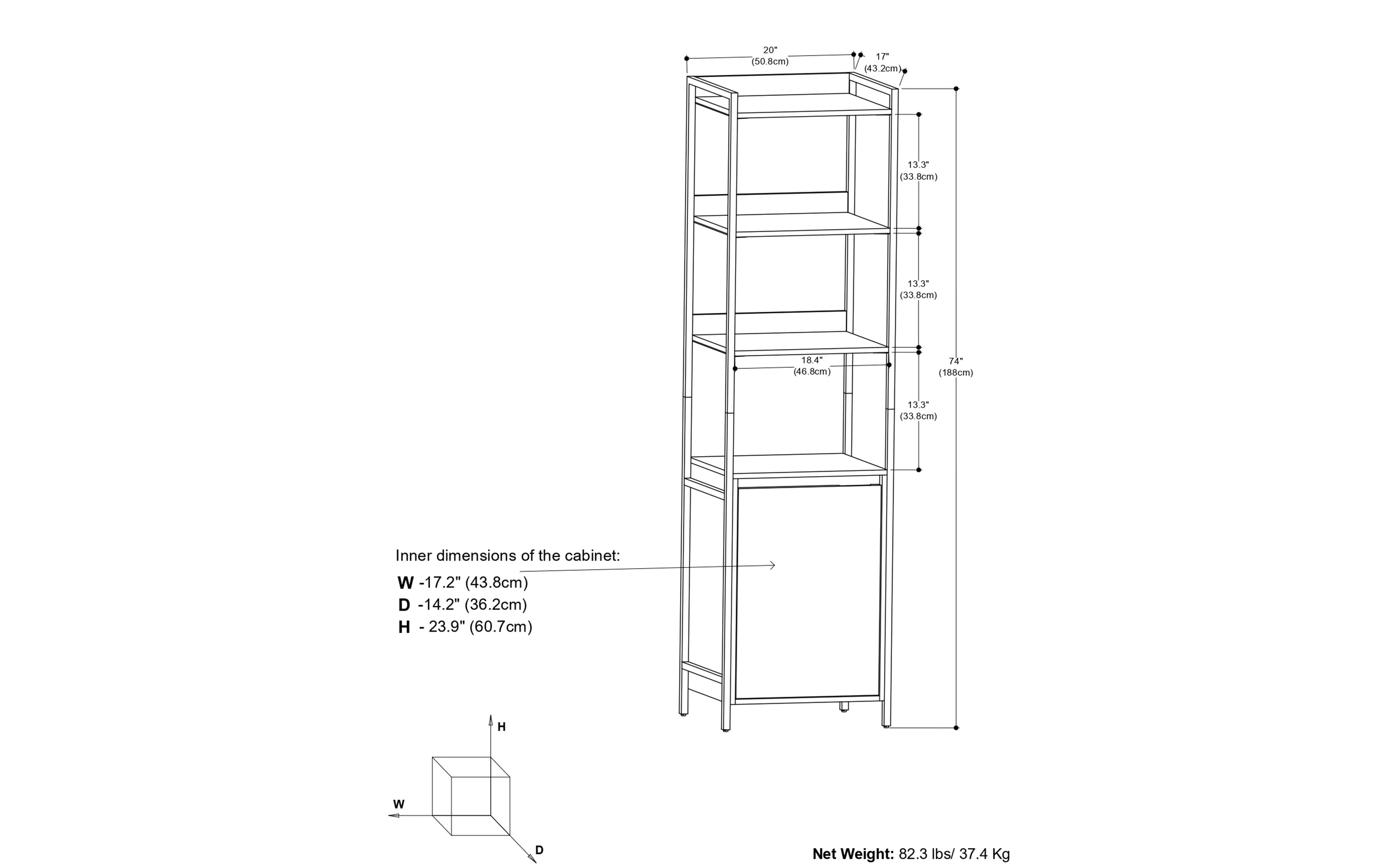 Kelsey 50 inch Bookcase 2-piece Set