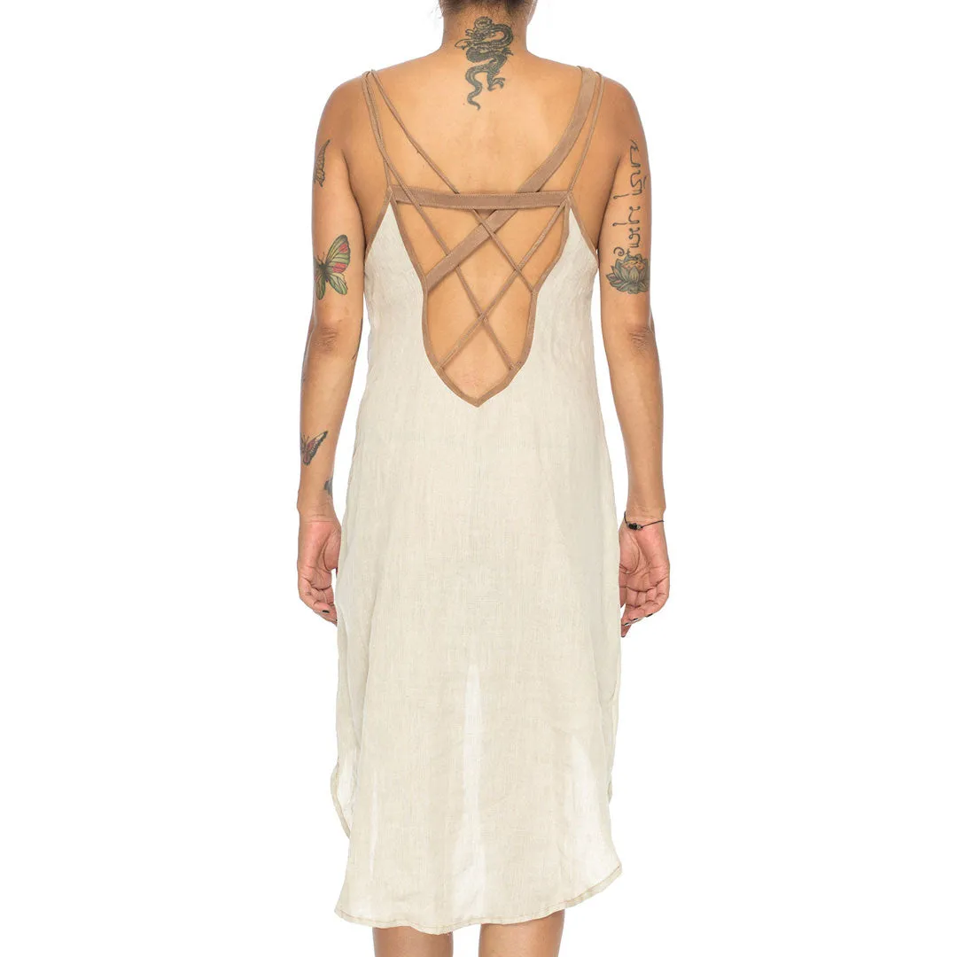 KENZA | STEEL BLUE | OPEN BACK MIDI DRESS