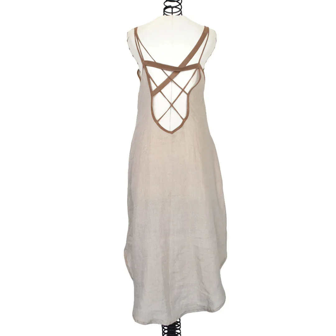 KENZA | STEEL BLUE | OPEN BACK MIDI DRESS
