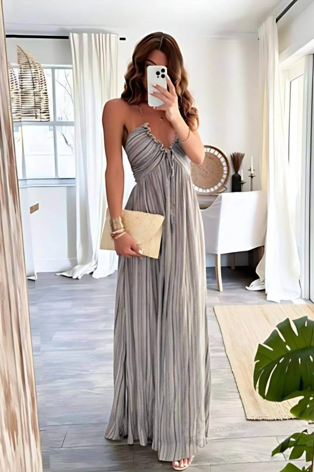 Lanie Chic Pleated Maxi Dress