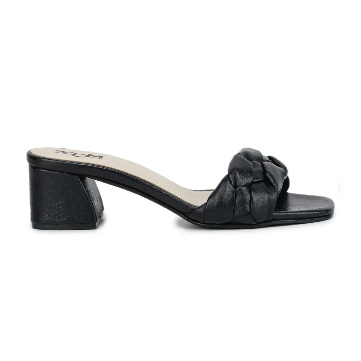 Leather Slippers For Women L 711 – Braid Design with Block Heels & Cushioned Insole