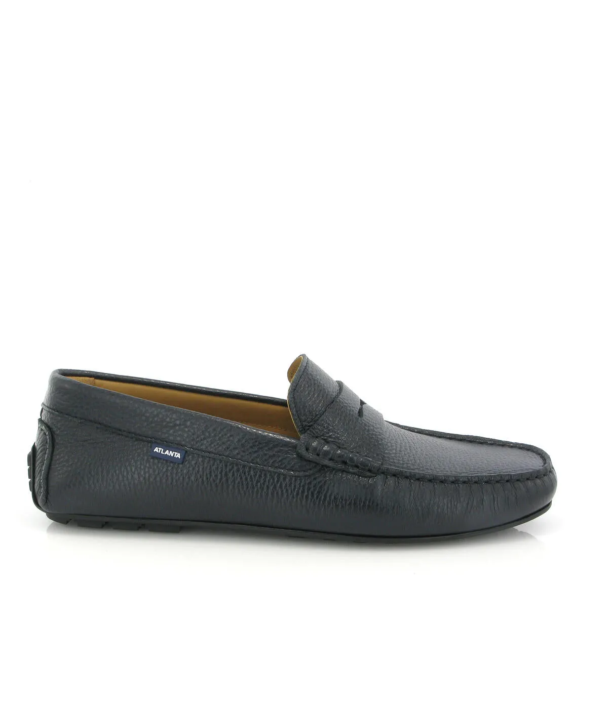 Loafers City - pele gravada azul escura