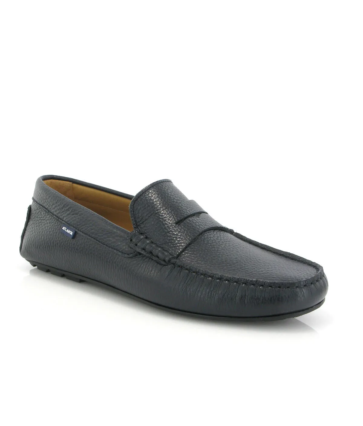 Loafers City - pele gravada azul escura