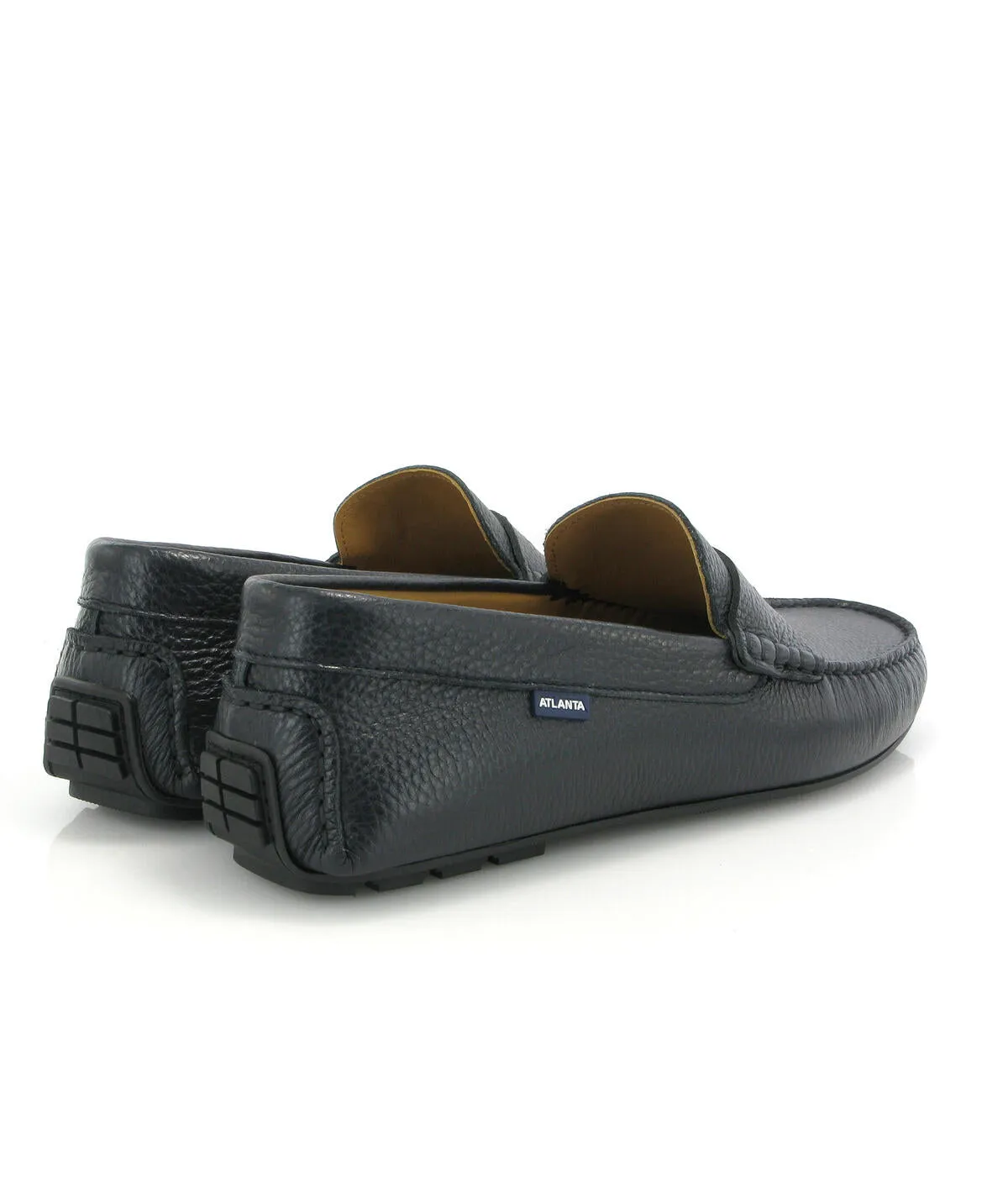 Loafers City - pele gravada azul escura