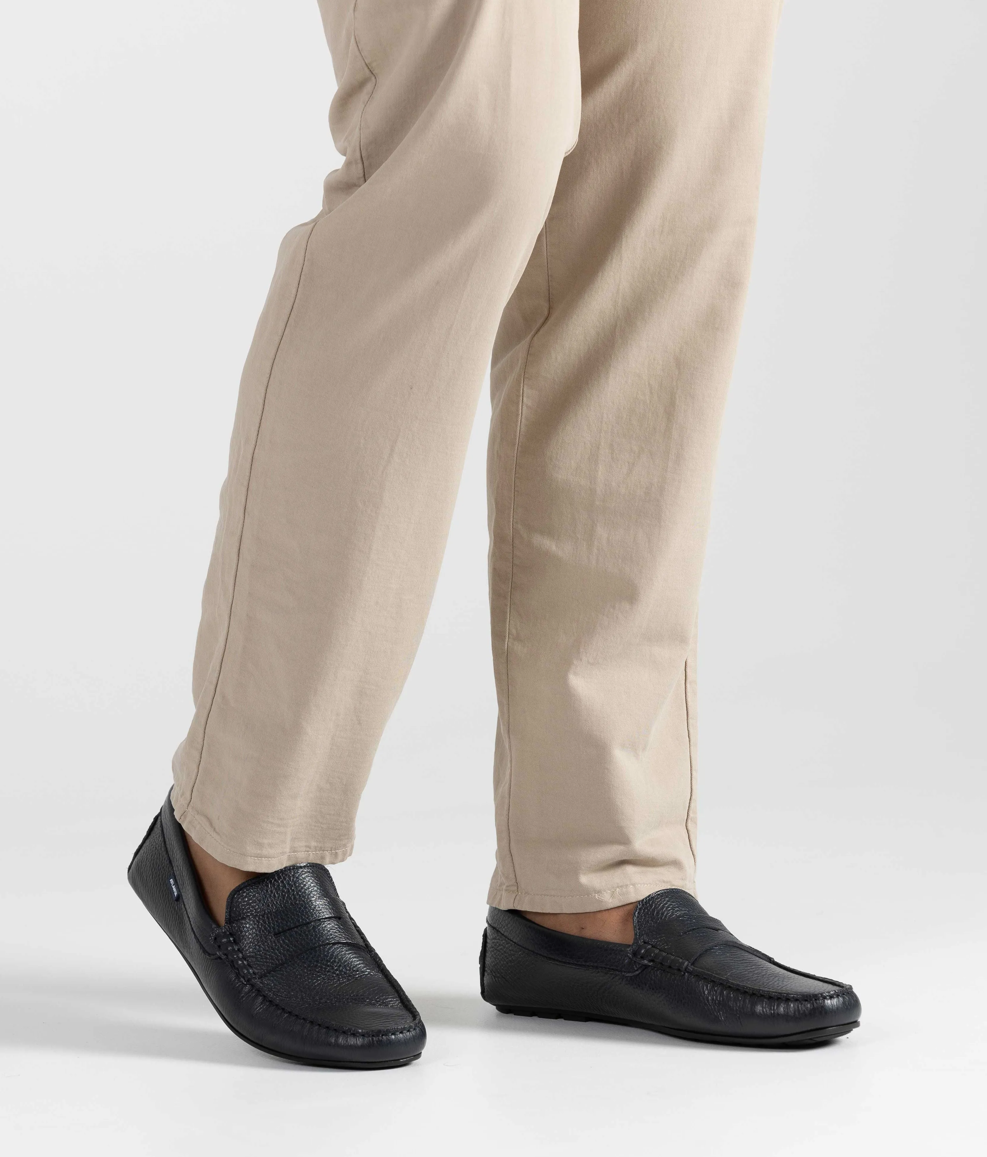 Loafers City - pele gravada azul escura