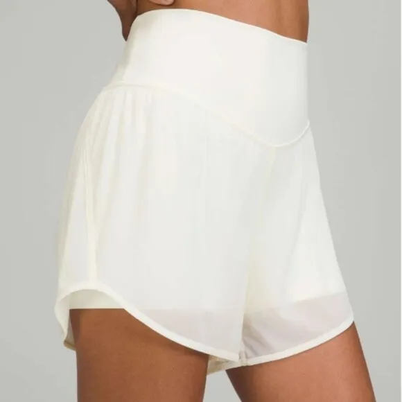 Lululemon Nulu and Mesh High-Rise Yoga Short 3.5&quot; Lemon Sorbet
