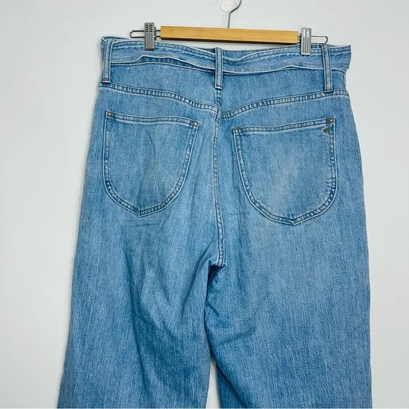Madewell x Warm Highrise Wideleg Jeans with waist tie. Waist size 30