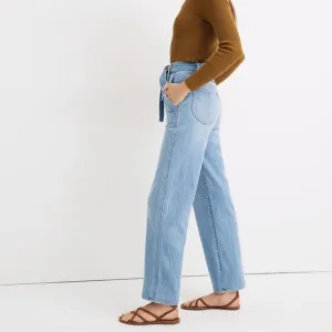 Madewell x Warm Highrise Wideleg Jeans with waist tie. Waist size 30