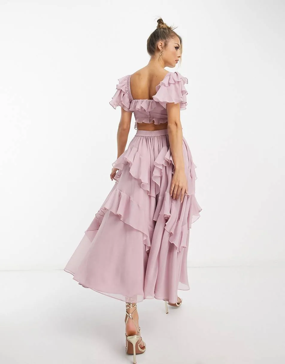 Maxi Dress – Ruffle Detail – Elegant Occasion Wear