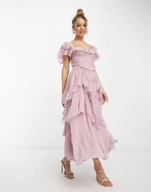 Maxi Dress – Ruffle Detail – Elegant Occasion Wear