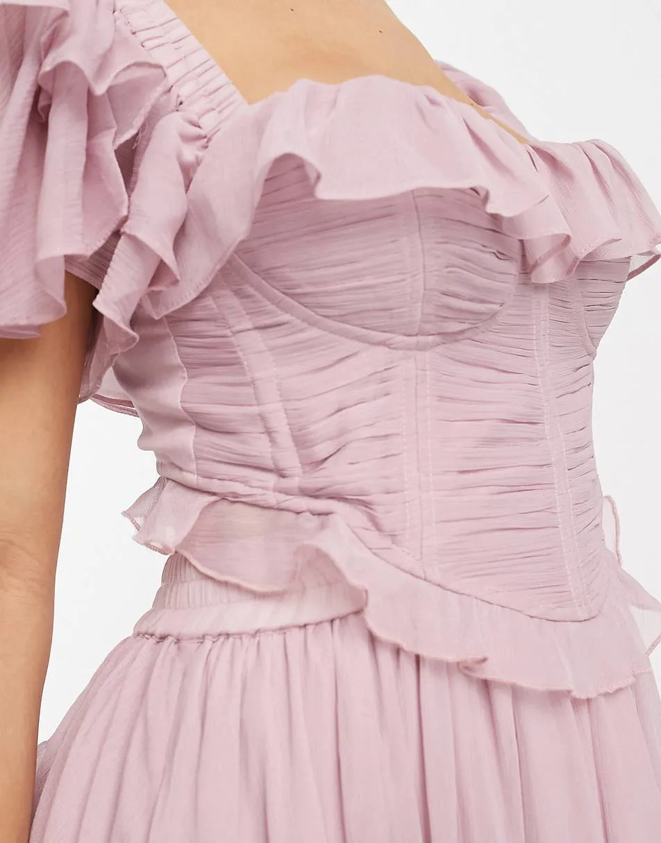 Maxi Dress – Ruffle Detail – Elegant Occasion Wear