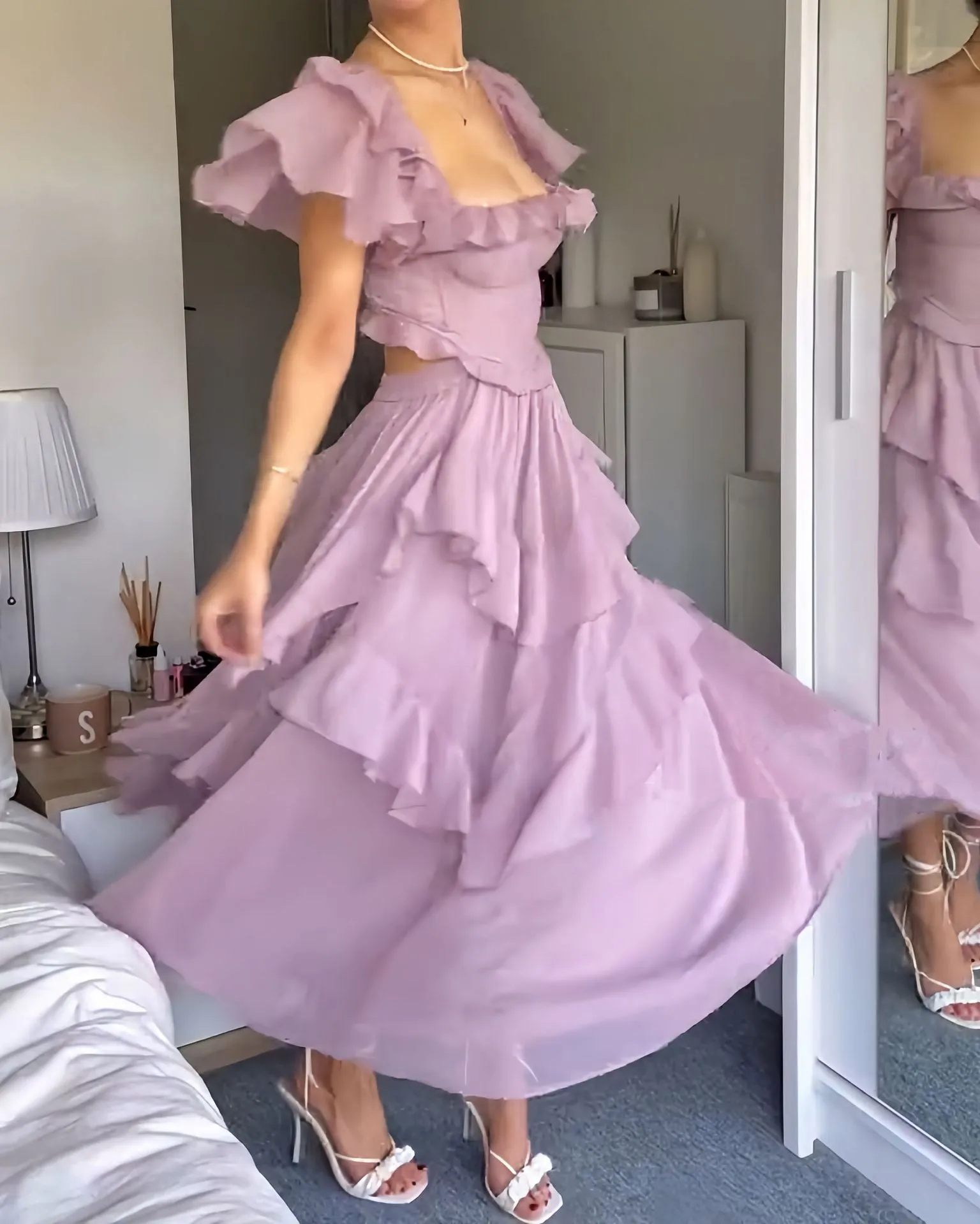 Maxi Dress – Ruffle Detail – Elegant Occasion Wear