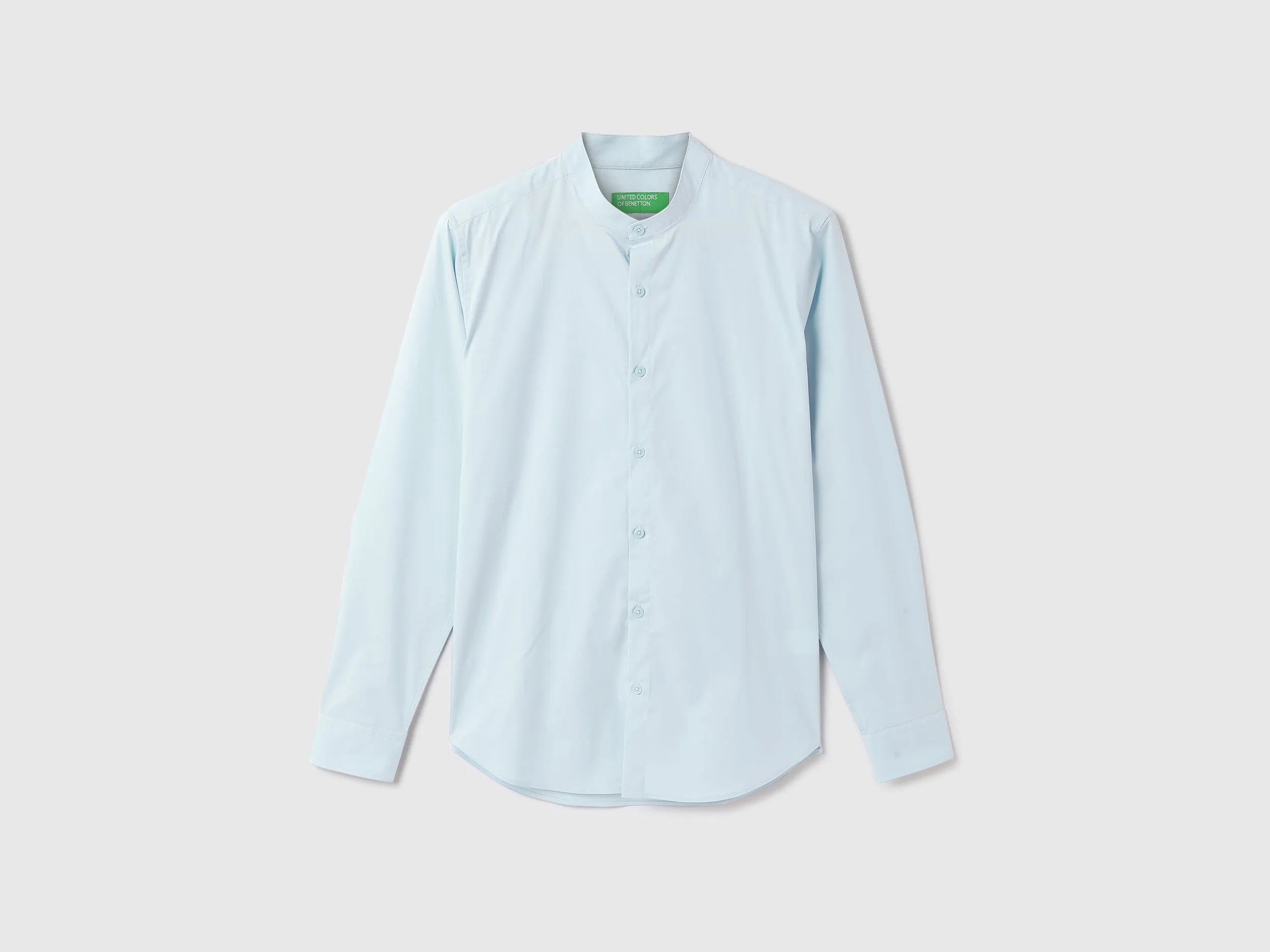 Men Solid Mandarin Collar Shirt