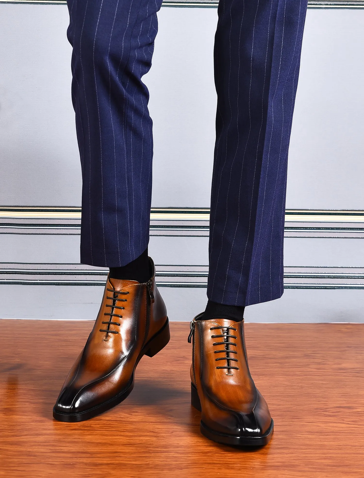 Men's Leather Fashion Formal Dress Boots