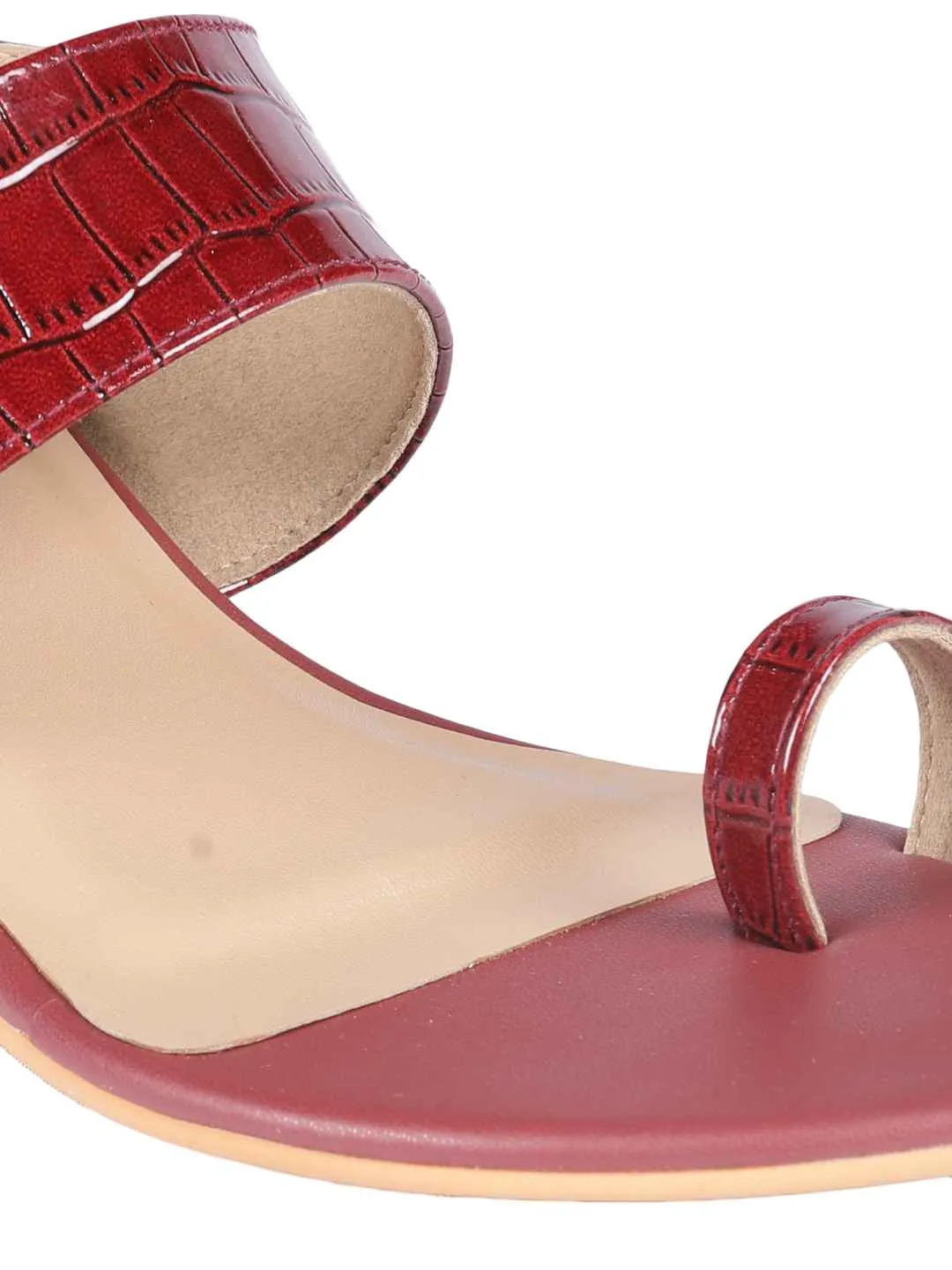 Moe Maroon Block Heels