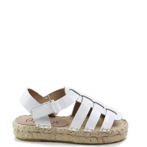 Papanatas White Patent Espadrille Sandal