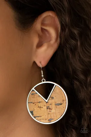 Paparazzi - Nod to Nature - Black Cork Earrings