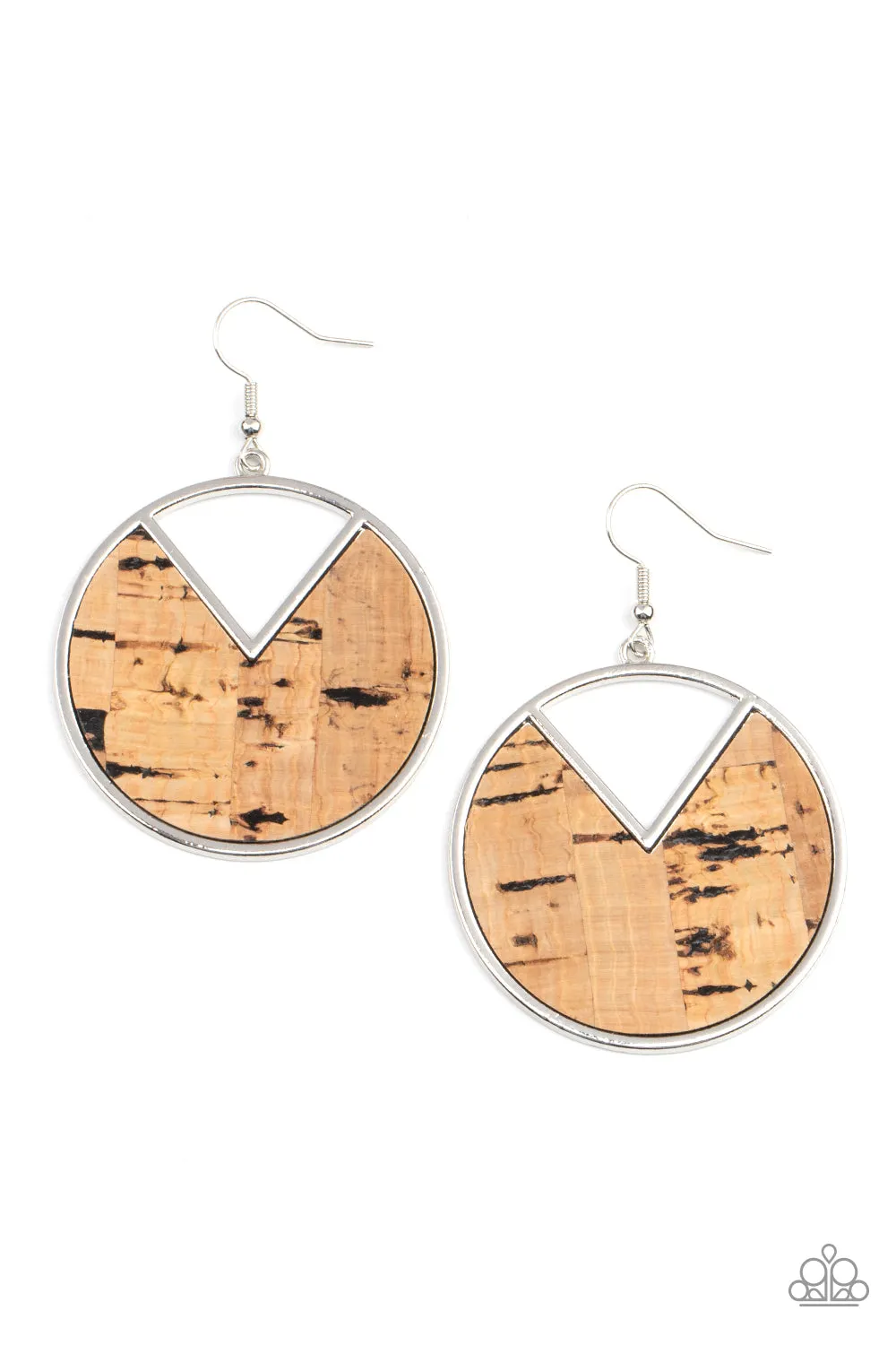 Paparazzi - Nod to Nature - Black Cork Earrings